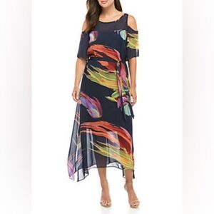 Robbie Bee,Gorgeous Dress,Chiffon Over -Lining w/Semi-Sheer Upper, Flowy,Size 8